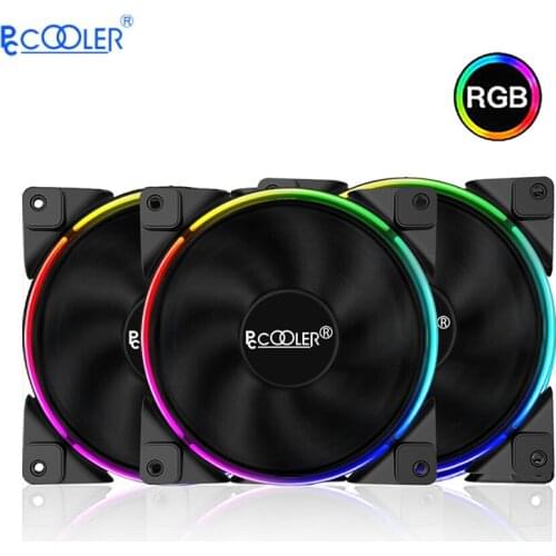PCCooler Cpu Cooler 120mm Fan RGB Pc Computer Cooler Case Fan Cooler Dual Light Loop Adjustable PC Fan 12V Heat Sink
