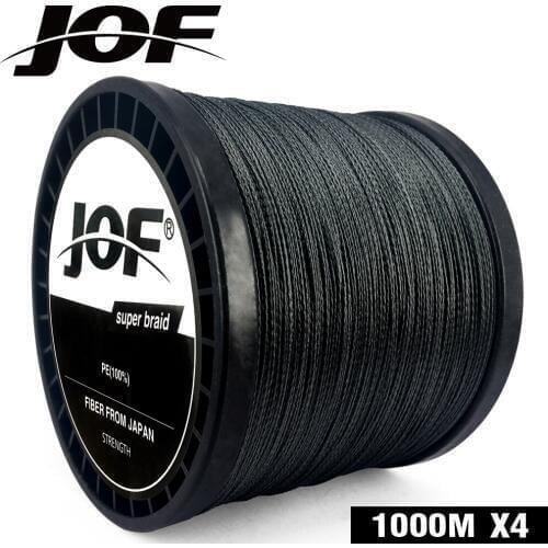 JOF PE Braided Fishing Line Black multifilament Fishing Cord 4 Strands 100M 150M 300M 500M 1000M 2019