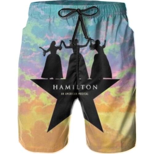 Summer Hamilton Mixtape Logo Board Shorts Men Quick Dry Swimming Trunks Swimwear adult hombre Vacation Surf Beach Shorts