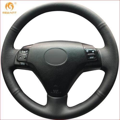 MEWANT Black Genuine Leather Car Steering Wheel Cover for Lexus GS300 2004-2007 ES250 2005 Interior Accessories Parts