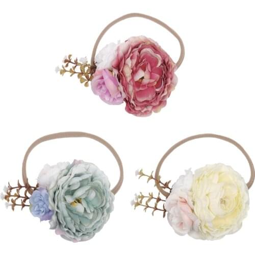 Miss Cute Fashion Florals Headband Newborn Baby Elastic Princess Hairbands Child Kids Pearl Fresh Style Handmade make Headwear