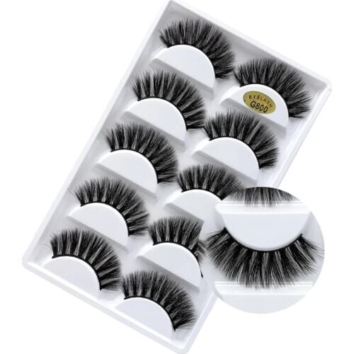 5 pairs of makeup 3D false eyelashes mink false eyelashes small bundle eyelash extension natural thick eyelashes makeup tool