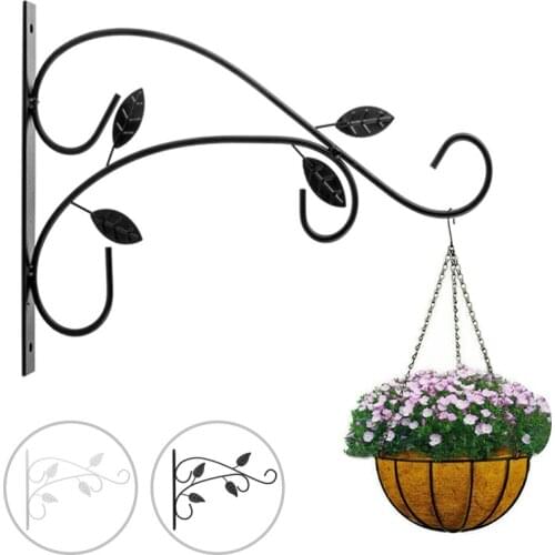 2Pcs European Style Wall Hanging Flowerpot Bracket Iron Flower Stand Balcony Garden Home Decoration Outdoor Plants Pots Hooks