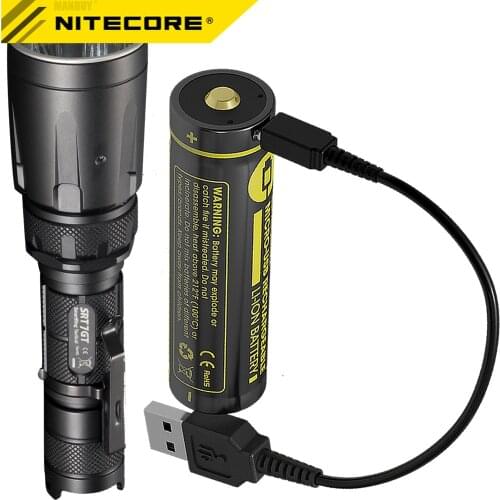 NITECORE 5 Color SRT7GT + USB Rechargeable Battery CREE XP-L HI V3 1000LM Smart Ring Waterproof Flashlight UV Light Rescue Torch