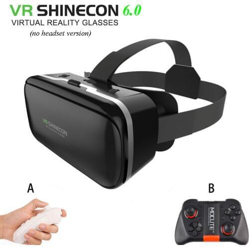 Virtual Reality goggles 3D Glasses VR shinecon 6.0 google cardboard VR Box 2.0 with Bluetooth Gampad for 4.5" to 6.0"smartphones