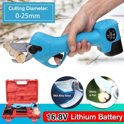 16.8V Li-ion Battery Rechargeable Electric Cordless Secateur Branch Cutter Pruning Shears for Sharp Cutting Tool to Fruit Garden