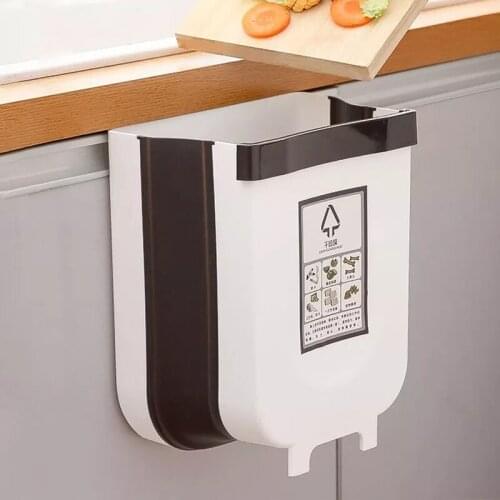 Hanging Folding Trash Can Kitchen Classified Bucket Garbage Kitchen Storage Garbage Bathroom Trash Dustbin Multifunction Home