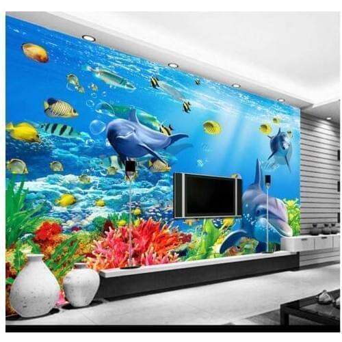 Custom 3d photo wallpaper 3d murals wallpaper wall paper HD Seabed Animal 3D TV Backdrop Mural TV Background Wall room decor