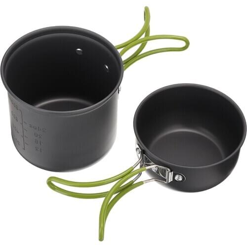 Portable Camping Cookware Non-stick Cooking Bowl Pots Pans Outdoor Tableware for Hiking Fishing Picnic Travel