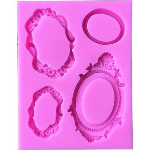 DIY Sugar craft Cake Vintage Photo frame Silicone Mold Fondant Mold Cake decorating Tools Gum paste Mold