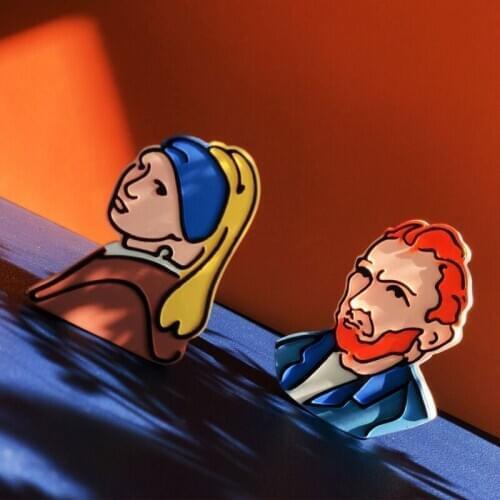 Line Drawing Style Van Gogh And The Girl Silicone Mold Creative Avatar Aromatherapy Plaster Mold Handmade Candle Wax Decoration