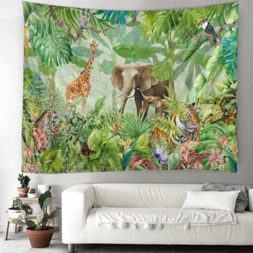 Elephant Art Background Tapestry Art Deco Blanket Curtain Hanging Home Bedroom Living Room Decoration