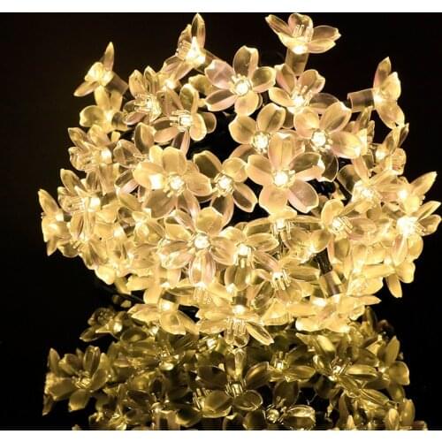 Flower Fairy Lights Peach Blossom Shape String Light Holiday Wedding Outdoor Courtyard Christmas Garland Decoration Led Rose