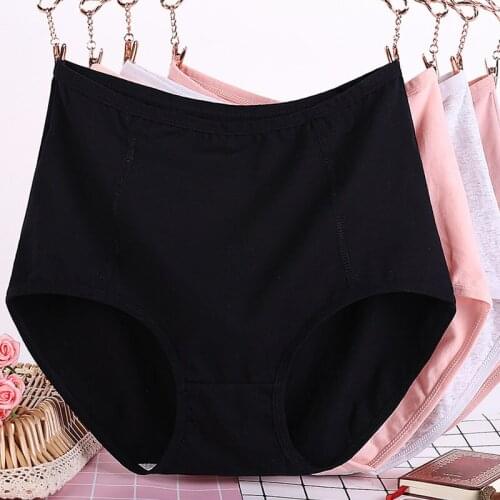 XL-6XL Plus Size Panties For Women Lingerie High Waist Womens Underwear Cotton Briefs Underpants Solid Female Intimates