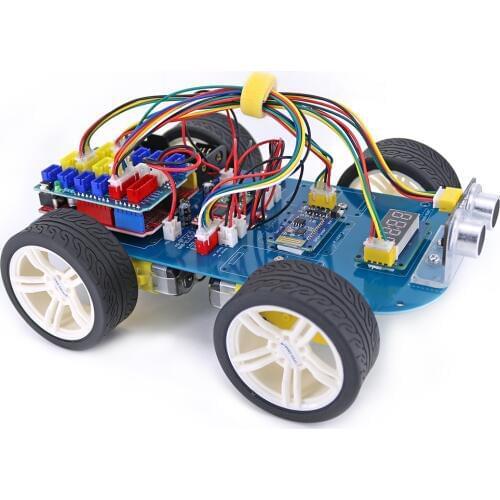 OPEN-SMART 4WD Serial Bluetooth Control Gear Motor Smart Car Kit Easy-plug colorful XH 2.54mm socket for Arduino UNO R3