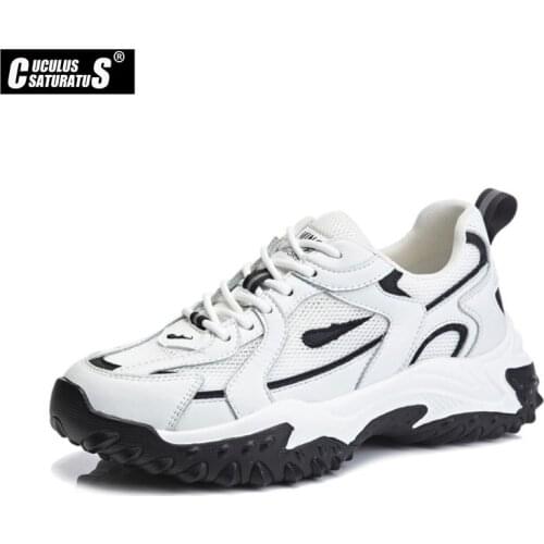 2021 Brand Women genuine leather thick-soled Sports shoes woman Zapatillas Mujer Wedge running Shoes Fashion designers Sneakers