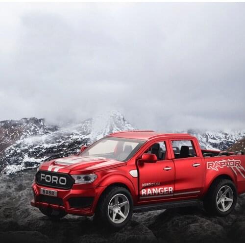 1/32 Ford Raptor F350 Pickup Alloy Car Model Diecast Metal Toy Simulation Sound Light Off-road Vehicle For Kids Toy Gift