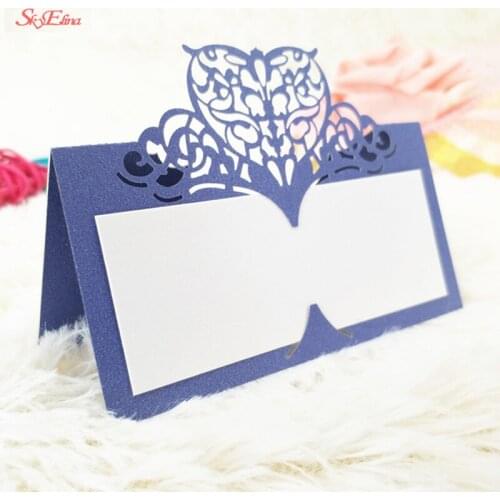 10/50/100Pcs Wedding Table Card Laser Cut Heart Shape Paper Table Name Card Place Card Wedding Party Decoration Seat Card 5z