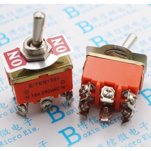 5pcs/E-TEN1321 Toggle switch Rocker switch ON-ON 6 Pin 2 files