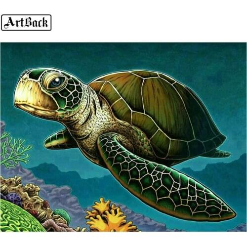 5d diy diamond painting turtle full square icon marine animal embroidery diamond mosaic rhinestone sticker