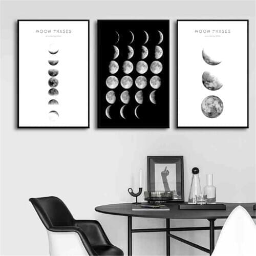 Nordic Half Moon Abstract Poster Canvas Print Painting Wall Art Living Room Home Decoration