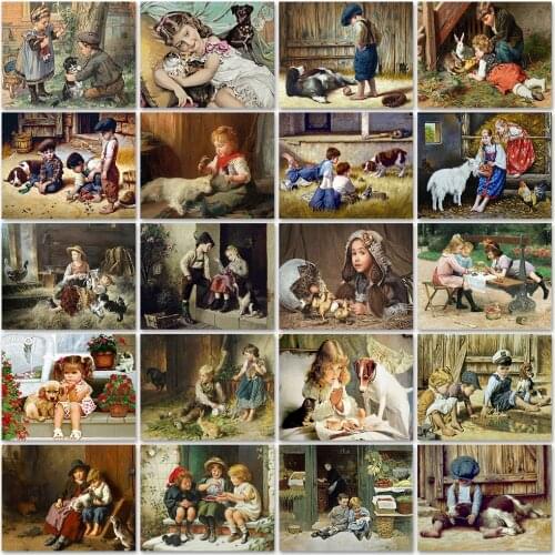 ZOOYA 5D DIY Diamond Embroidery Kids Rhinestone Picture Animals Diamond Painting Portrait Diamond Mosaic Full Layout Wall Decor