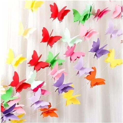 Paper Garland Wedding Butterfly Hanging Party Banner 3d Decor Birthday Baby Decoration Wedding or Party Room Decoration