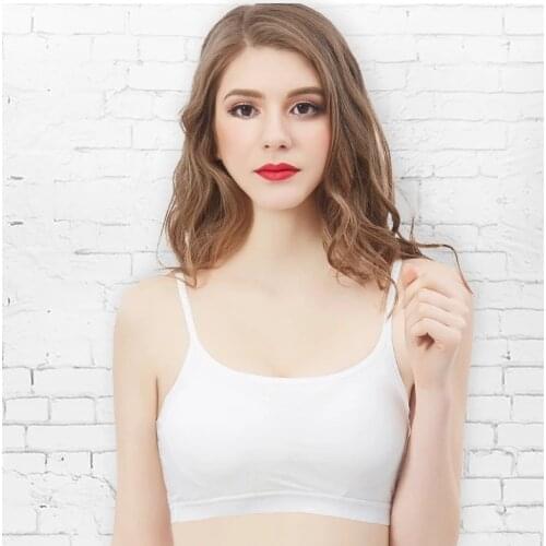 Teenage Girls Suspender Bras Underwear Puberty Girl Young Students Straps Bra Wireless Comfort Adjustable Bralette Cotton Soft