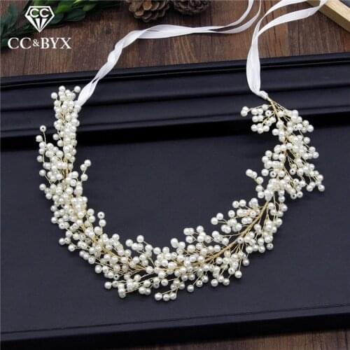 CC 100% Handmade Headbands Hairbands Pearl Engagement Wedding Hair Accessories For Bridal bridesmaids Luxury Beads Fine Diy M097