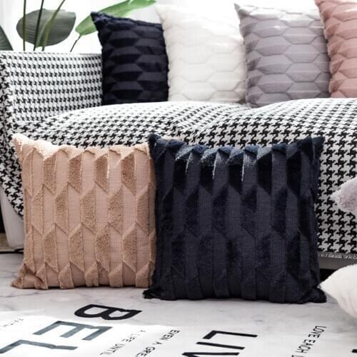Pillow Cover Square Shape Embroidery Craft Cover Soft Cushion Case with Invisible zipper Home Decor Sofa Chair Pillow Case