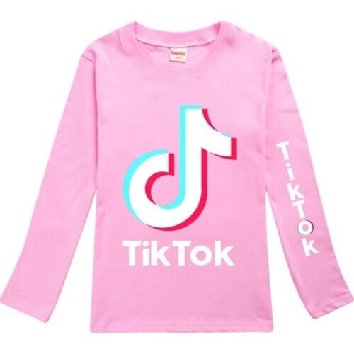 Childrens Tik Tok T-Shirt Spring Children for Boy Girls Kids Kids Shirts Toddler Cotton Teenagers Tops Clothing 2-16Year