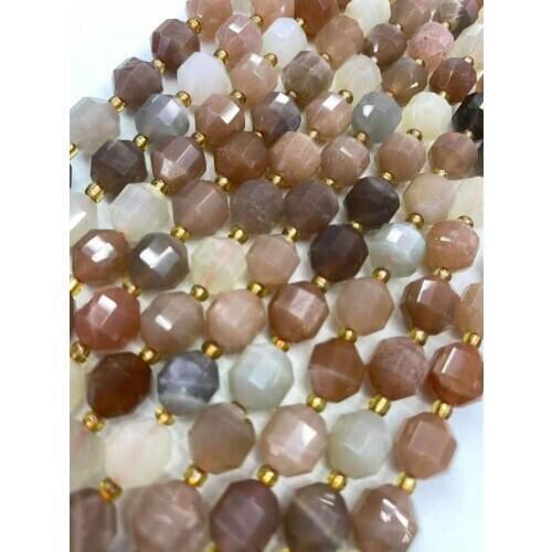 Natural color moonlight lantern beads faceted cut corner beads DIY crystal semi-finished accessories accessories 38 cm long