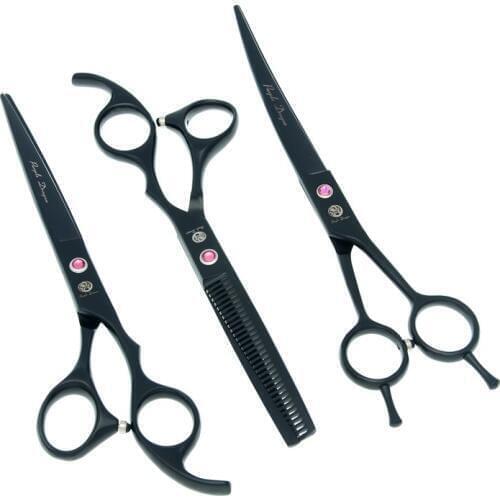 Purple Dragon 7.0" Professional Pet Scissors for Dog Grooming High Quality Straight&Thinning &Curved Shears Dog Trimmer LZS0358