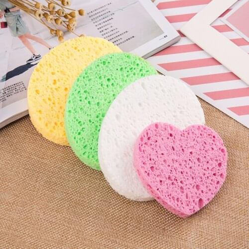 Natural Wood Pulp Sponge Washing Facial Cleansing Cosmetic Puff Makeup Remover Tools
