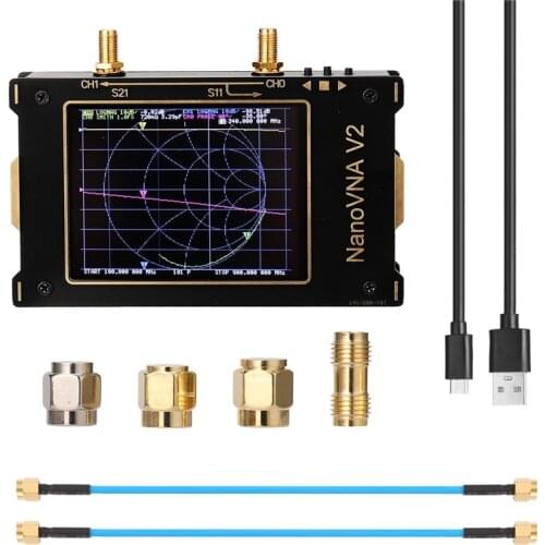 Hot Sale 3.2Inch Display SAA-V2 NanoVNA V2 50kHz-3GHz 2.2Version Battery Black Vector Network Analyzer HF VHF UHF Antenna Meter