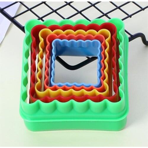 1 Set Square Shape Cookie Cutter Cake Mold Biscuit Fondant DIY Cake Kitchen Cooking Tools 5 size together