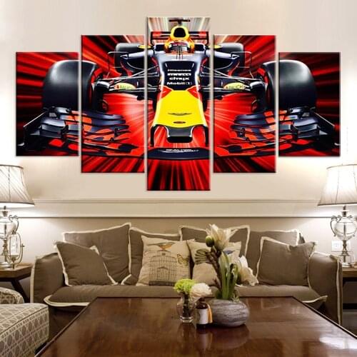 No Framed Canvas 5Pcs Renault RS18 F1 Racing Car Wall Art Posters Picture Paintings Home Decor for Living Room Decoration