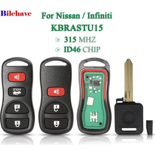 Bilchave 10pcs For Nissan/Infiniti Frontier Murano Armada Pathfinder Versa Altima Maxima Xterra 315Mhz KBRASTU15 Remote Car Key