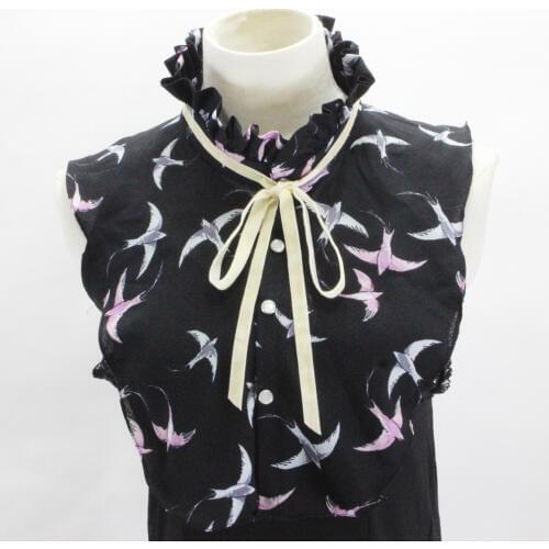 Swallow chiffon shirt suit decorative collar wooden ear crease decorative Keep Warm Detachable Collars Lapel False Collier Femme