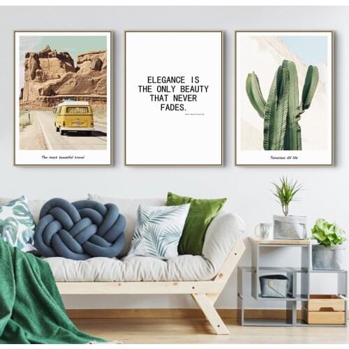 Maeham cactus landscape decoration painting Wall Art Canvas Posters Prints Nordic Paintings Wall Picture for Living Room Mural