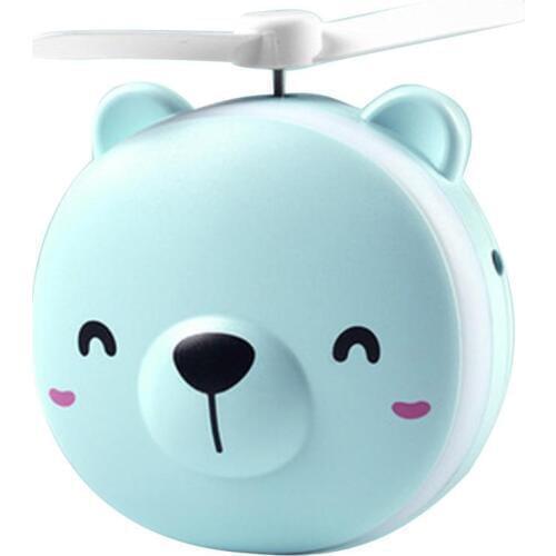 Mini Portable Cute Pig Head Shape Rechargeable Fan Makeup Mirror LED Fill Light