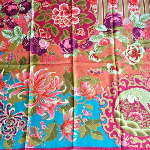 Nobel Peony Print 100% Silk Scarf Large Square Silk Scarfs Shawl Wraps Female Fabulous Gifts 88x88cm
