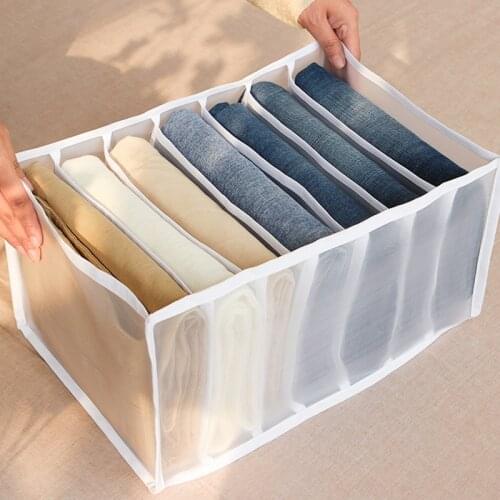 New Jeans Closet Organizer For Underwear Socks Home Cabinet Divider Storage Box Scarf Bra Storage Foldable Drawer Organizer Box