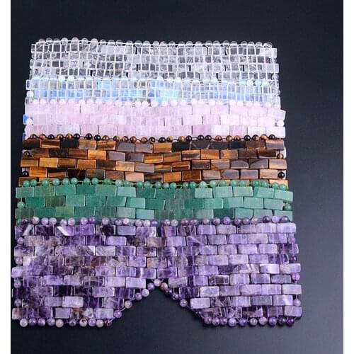 Rose Quartz Cooling Eye Mask Natural Jade Eye Mask Cold Therapy Eye Massager Amethyst Sleeping Masks Stone Massage Relaxation