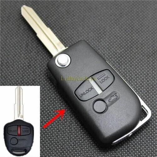 PINECONE Key Case for MITSUBISHI LANCER Key 3 Button Uncut Blade 2 Remote Blank Install Easy Key Shell Cover 1 PC