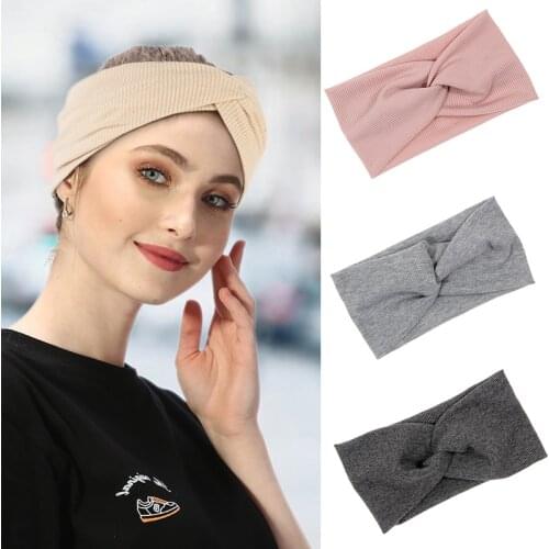 Women Cross Headband Fashion Knitting Cross Knot Woolen Warm Headbands Hairband Girl MakeupTurban Headwraps Hair Accessories