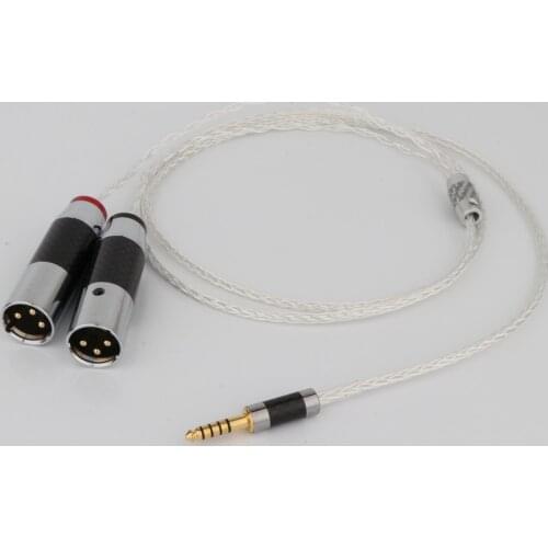 Preffair Hi-End OCC Silver Plated Headphone Cable Dual XLR 3Pins Male To 4.4MM Stereo Male Audio AUX Cable Adapter Audio Upgrade