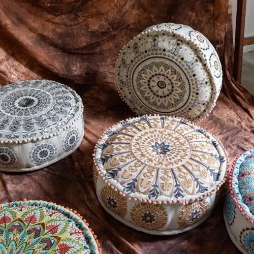 Manual futon cushion plant flowers tatami The low stool Bohemia sit pier embroidered decoration of home stay facility thick