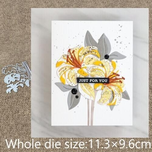XLDesign Craft Metal Cutting Dies stencil mold lily flowers leave decoration scrapbook Album Paper Card Craft Embossing die cuts