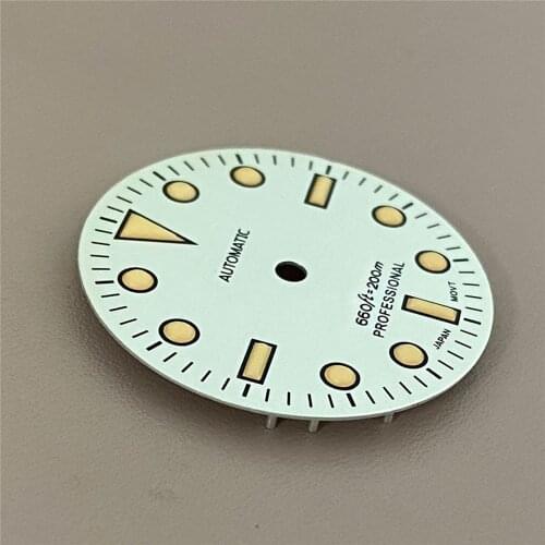 For 4R36 Movement 28.5MM Green Luminous Watch Dial No Calendar Dial Modification for NH35/4R36 Watch Movement
